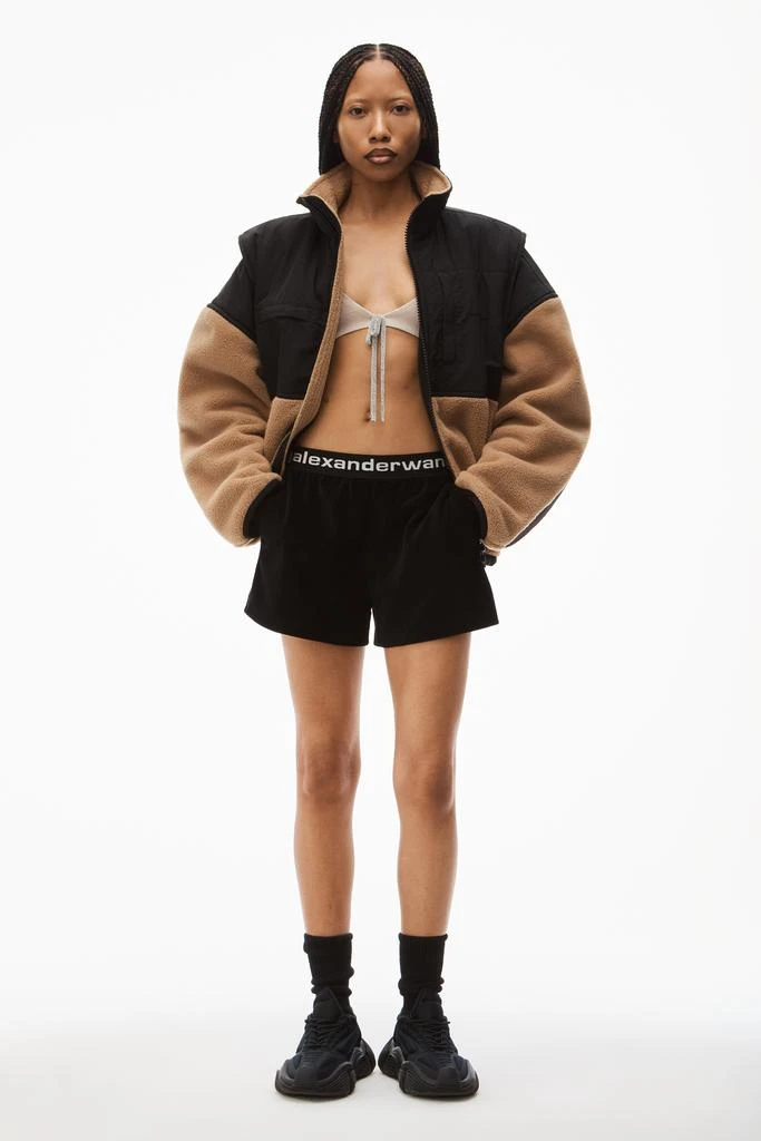 商品Alexander Wang|LOGO ELASTIC SHORT IN STRETCH CORDUROY,价格¥2003,第2张图片详细描述