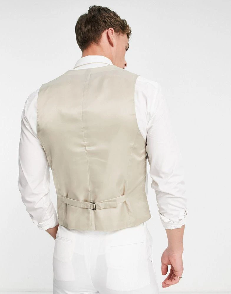 商品ASOS|ASOS DESIGN super skinny suit waistcoat in white,价格¥150,第2张图片详细描述