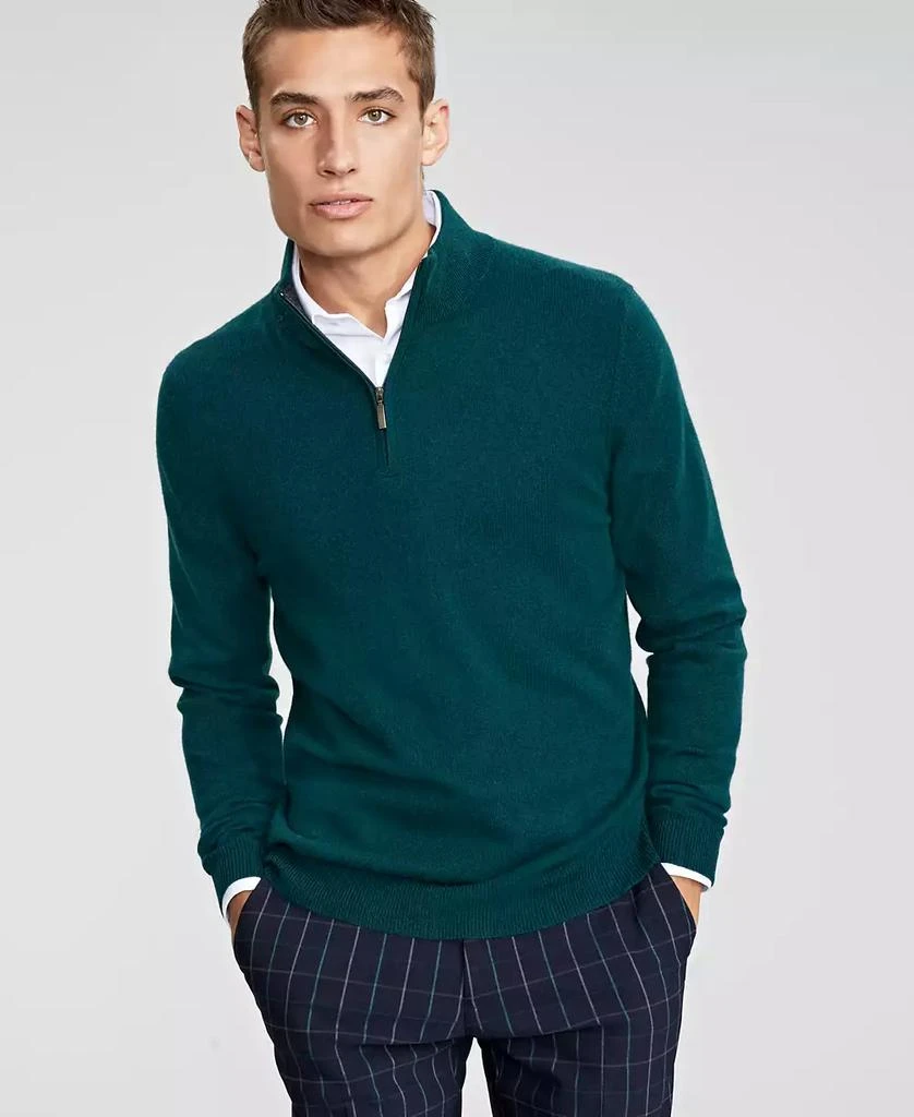 商品Club Room|Men's Cashmere Quarter-Zip Sweater, Created for Macy's,价格¥503,第1张图片