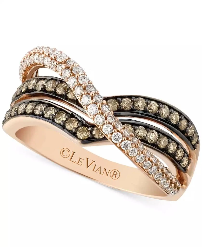 商品Le Vian|Chocolatier® Diamond Crossover Ring (5/8 ct. t.w.) in 14k Rose Gold,价格¥6736,第1张图片