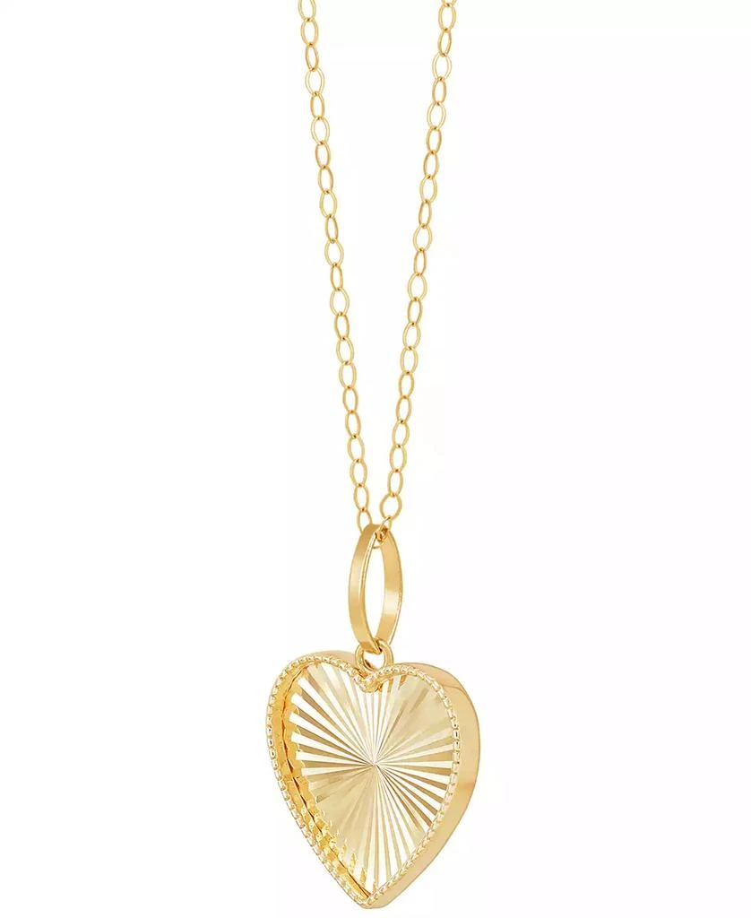 商品Macy's|Patterned Heart Beaded Edge Reversible 18" Pendant Necklace in 10k Gold,价格¥1075,第3张图片详细描述