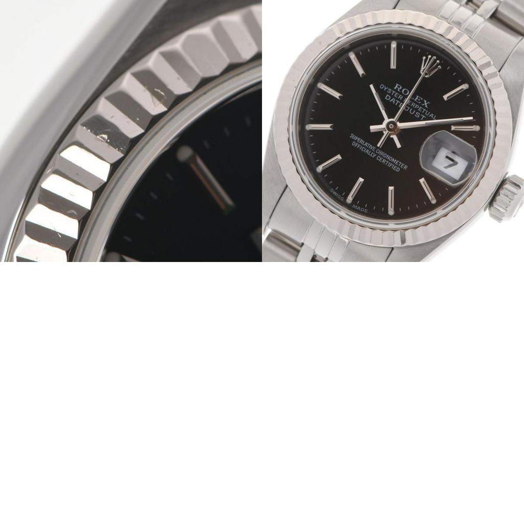 Rolex Black 18K White Gold And Stainless Steel Datejust 79174 Women's Wristwatch 26 mm商品第9张图片规格展示