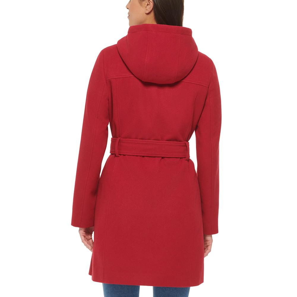 Women's Belted Hooded Coat商品第2张图片规格展示