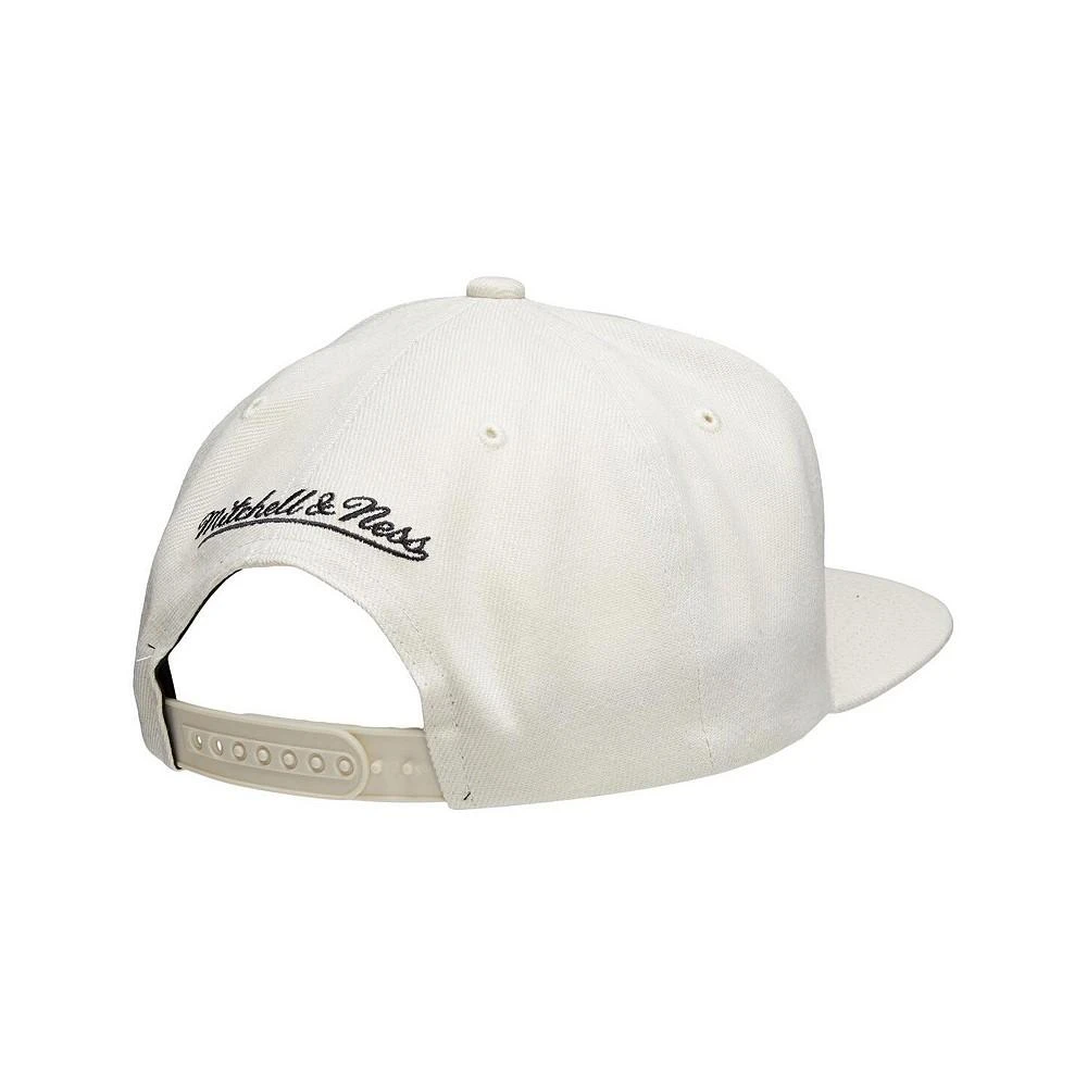 商品Mitchell and Ness|Men's Cream and Blue New York Knicks Snapback Adjustable Hat,价格¥268,第2张图片详细描述