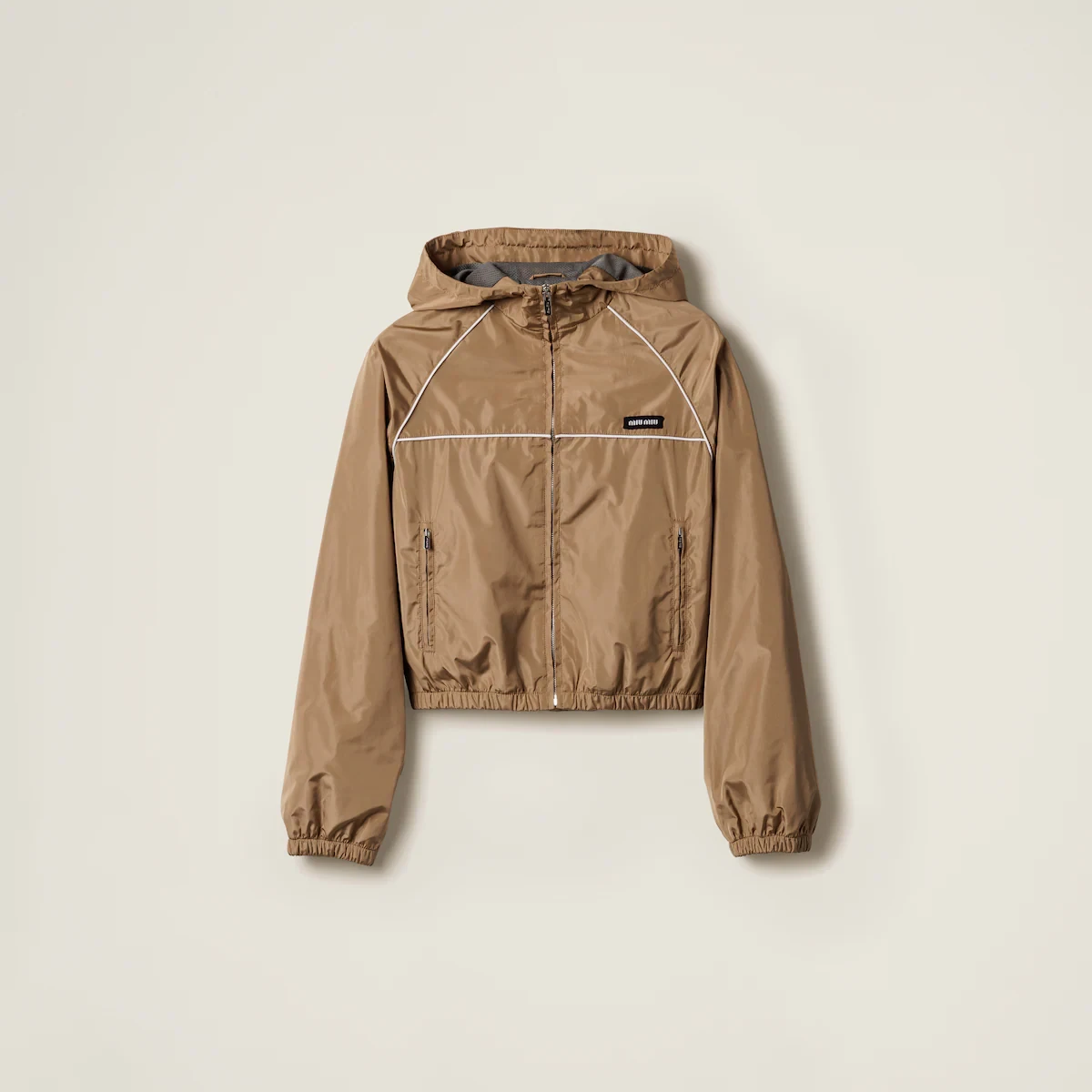 商品Miu Miu|【预售】 缪缪 25春夏 女士 夹克 Blouson en soie technique ML1299_163N_F0A68_S_OOO ,价格¥20992,第1张图片