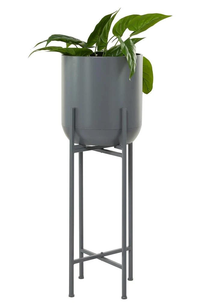 商品GINGER BIRCH STUDIO|Dark Gray Metal Modern Planter with Removable Stand,价格¥773,第1张图片