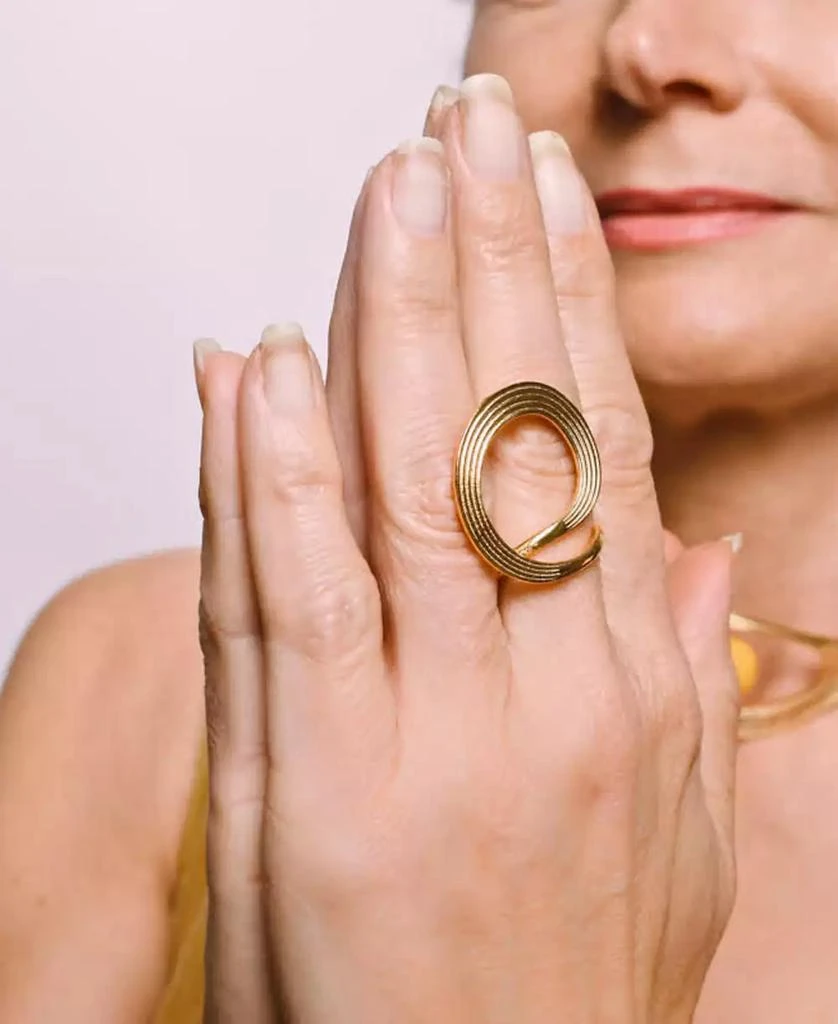 商品Nectar Nectar New York|18K Gold Plated Ocho Statement Ring,价格¥729,第3张图片详细描述