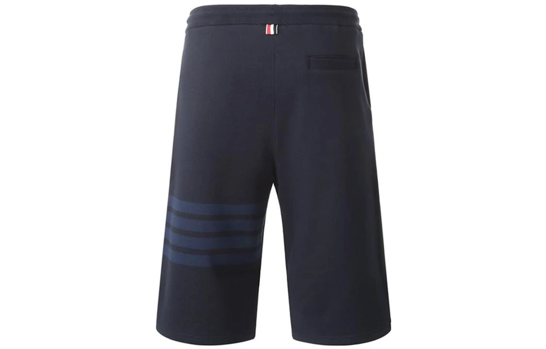 商品[国内直发] Thom Browne|条纹直筒休闲短裤 夏季 男款 海军蓝色,价格¥3568,第3张图片详细描述