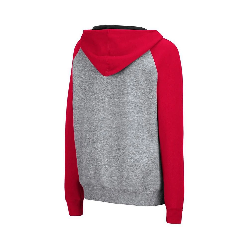 商品Colosseum|Women's Heathered Gray Maryland Terrapins Contrast Raglan Pullover Hoodie,价格¥338,第3张图片详细描述