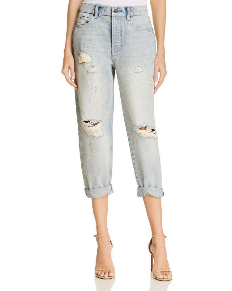 商品Alexander Wang|Slack Distressed Cuffed Boyfriend Jeans in Vintage Bleach,价格¥1551,第1张图片