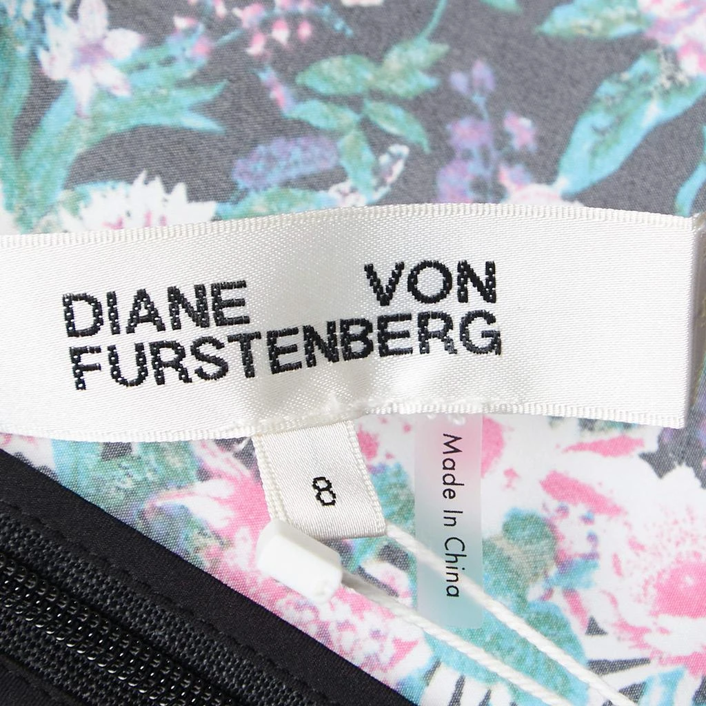 商品Diane von Furstenberg|Diane Von Furstenberg Black Floral Printed Crepe Midi Dress M,价格¥891,第4张图片详细描述