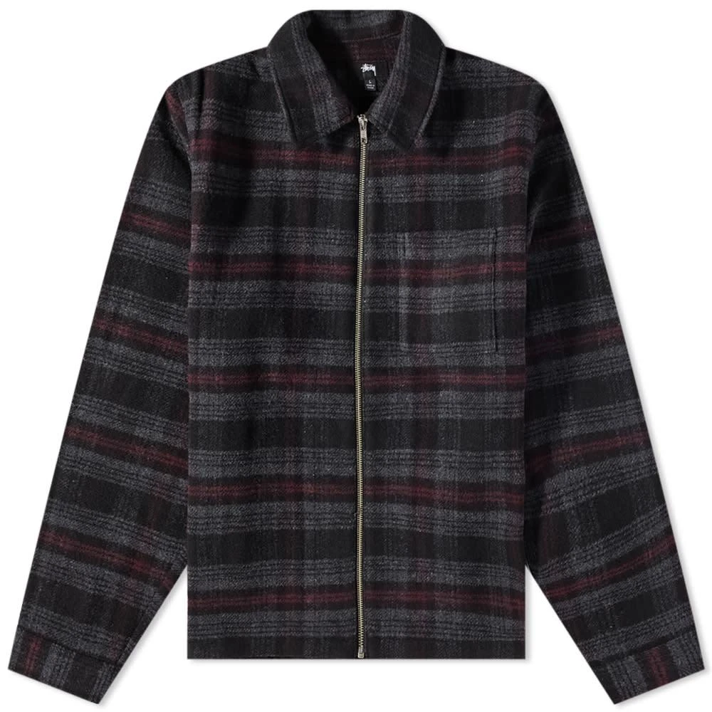 STUSSY]Stussy Reed Wool Plaid Zip Shirt 价格¥1288 | 别样海外购