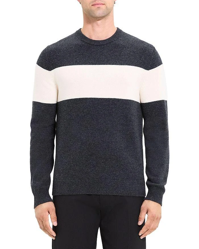 商品Theory|Hilles Wool & Cashmere Stripe Crewneck Sweater,价格¥2676,第1张图片详细描述
