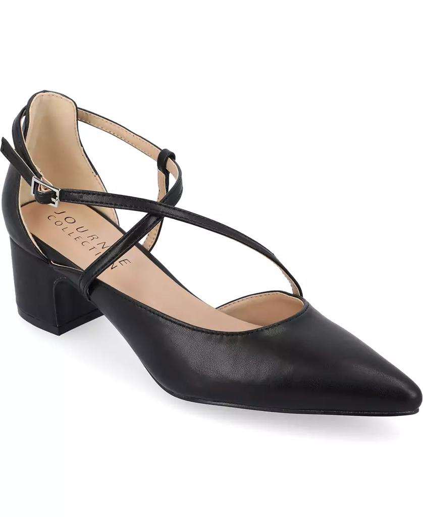 Galvinn Damen-Pumps mit Riemchen, spitzer Zehenpartie und Blockabsatz image 2