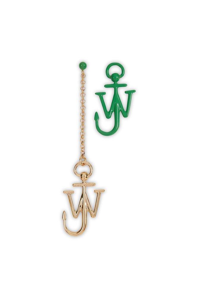 商品JW Anderson|JW Anderson Anchor Logo Plaque Asymmetric Earrings,价格¥1344,第1张图片