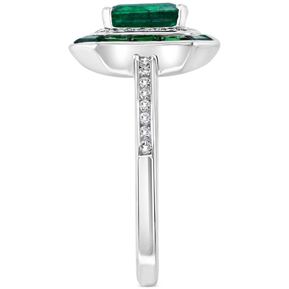 商品Effy|EFFY® Multi-Gemstone (1-5/8 ct. t.w.) & Diamond (1/4 ct t.w.) Halo Statement Ring in 14k White Gold,价格¥12732,第4张图片详细描述