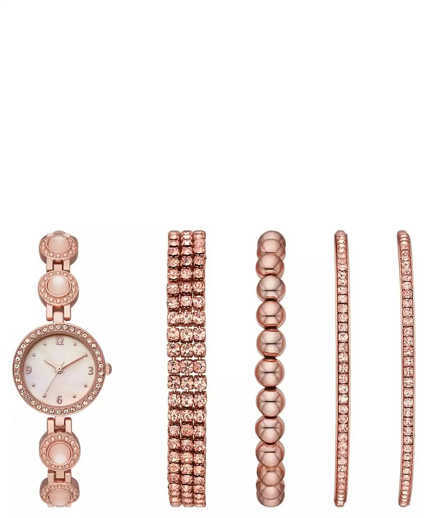 商品Folio|Women's Rose Gold-Tone Bracelet Watch Gift Set, 26mm,价格¥150,第1张图片