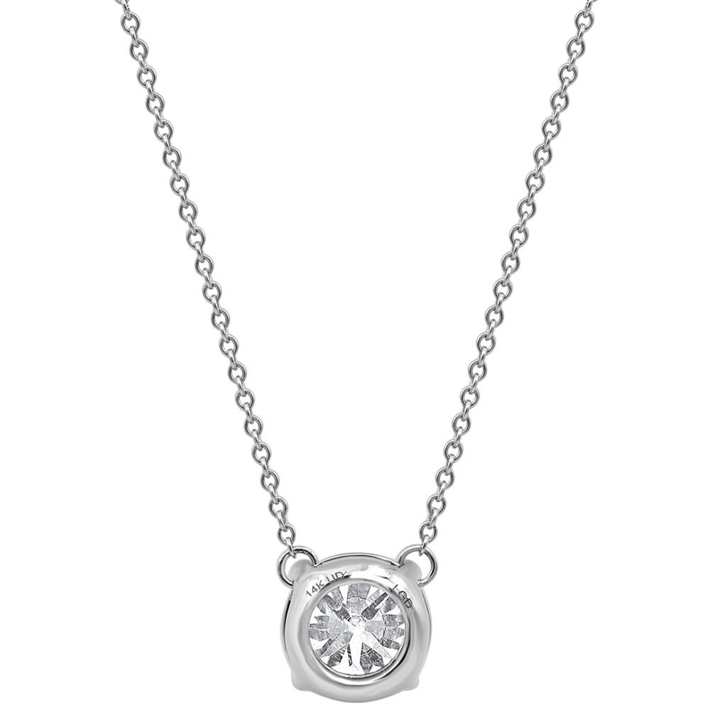 Certified Lab Grown Diamond Solitaire Pendant 18" Necklace (2-1/4 ct. t.w.) in 14k White Gold商品第3张图片规格展示