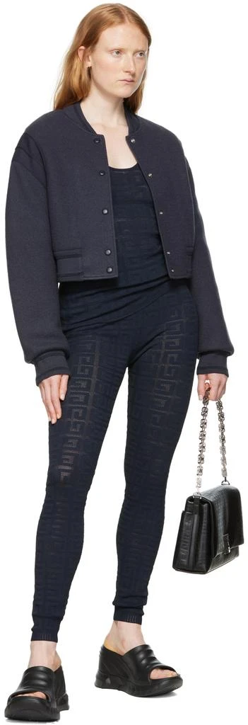 商品Givenchy|海军蓝提花梭织紧身裤,价格¥3833,第4张图片详细描述