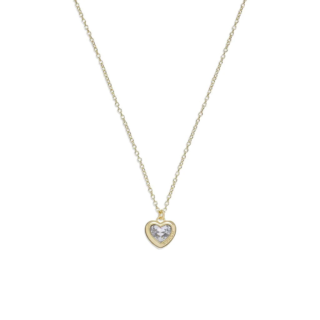 商品Coach|Stone Heart Short Pendant Necklace,价格¥641,第1张图片