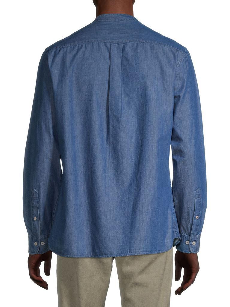 商品Brooks Brothers|Mandarin Collar Chambray Shirt,价格¥222,第4张图片详细描述