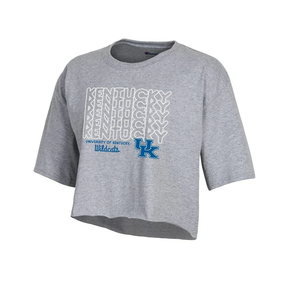 商品CHAMPION|Women's Heather Gray Kentucky Wildcats Boyfriend Cropped T-shirt,价格¥222,第3张图片详细描述