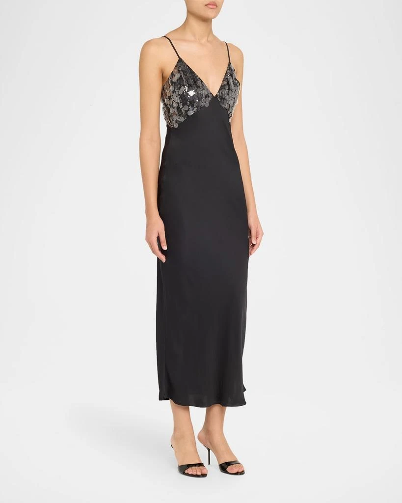 商品Ramy Brook|Nadiene Sequined Satin Slip Dress,价格¥4234,第4张图片详细描述