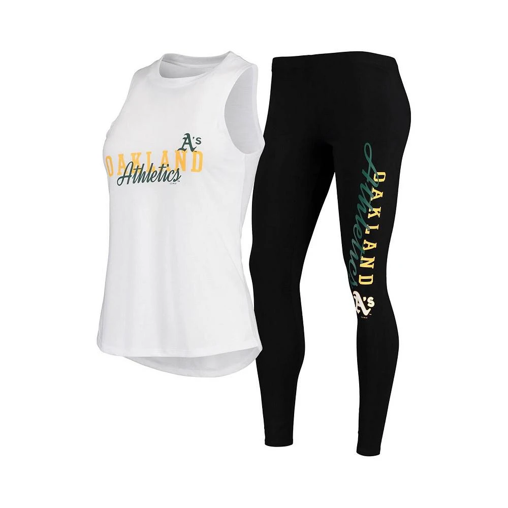 商品Concepts Sport|Women's White, Black Oakland Athletics Sonata Tank Top and Leggings Set,价格¥292,第1张图片