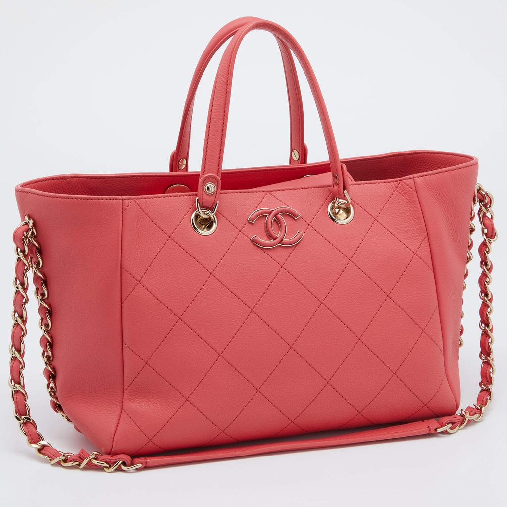 Chanel Pink Quilted Leather Small Neo Soft Shopping Tote商品第3张图片规格展示