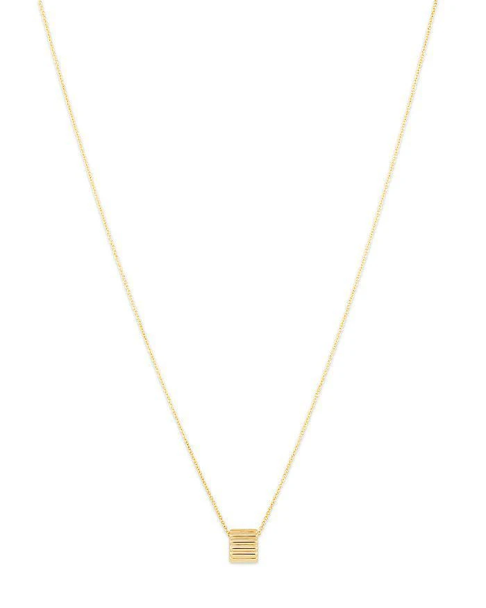 商品Bloomingdale's|Ribbed Slider Pendant Necklace in 14K Yellow Gold, 18"  ,价格¥2457,第1张图片