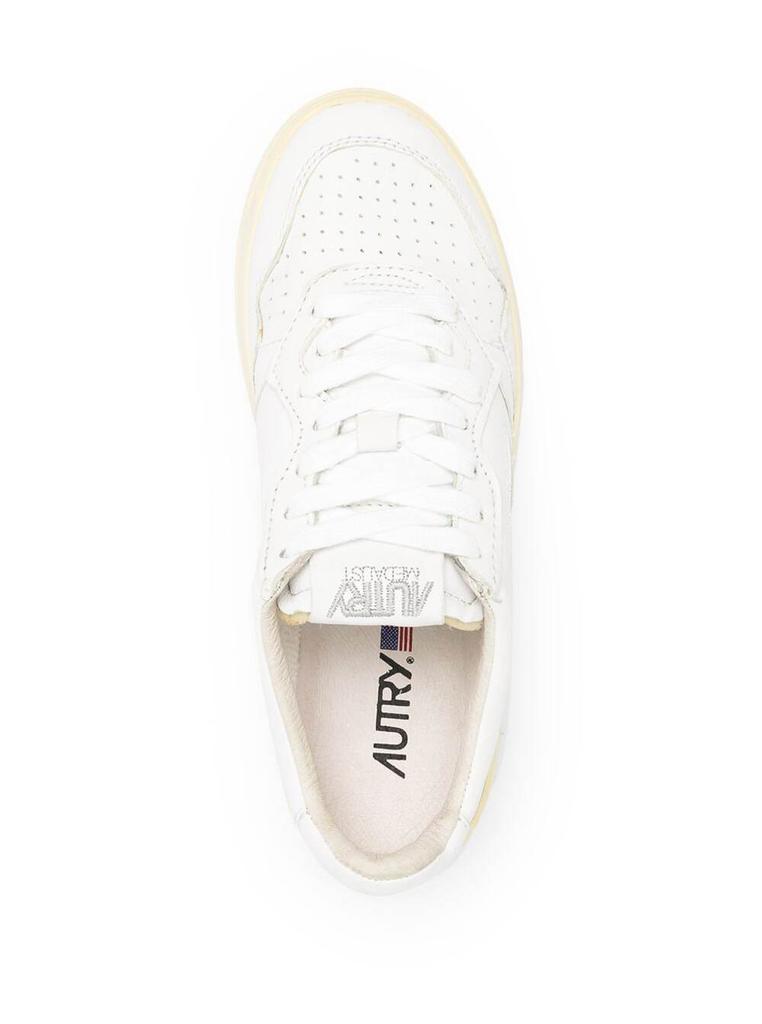White Leather Sneakers with Logo Autry Woman商品第4张图片规格展示