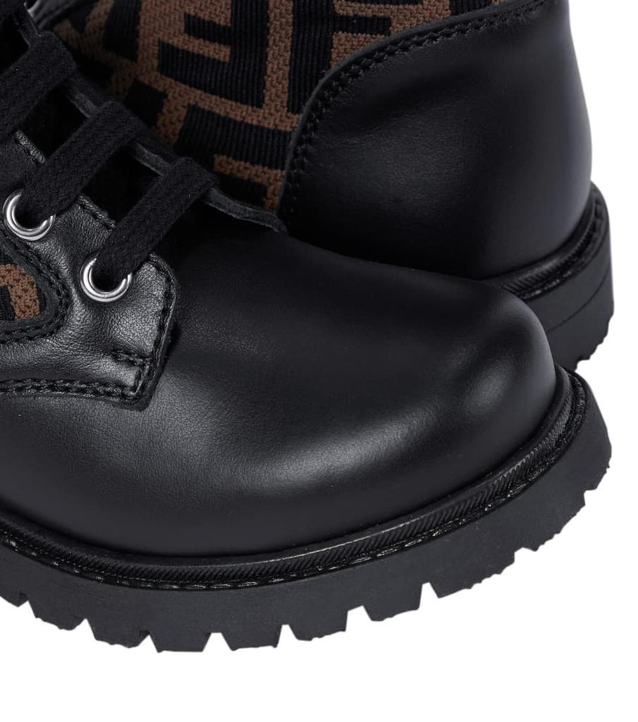商品Fendi|FF jacquard and leather ankle boots,价格¥4436-¥6003,第7张图片详细描述