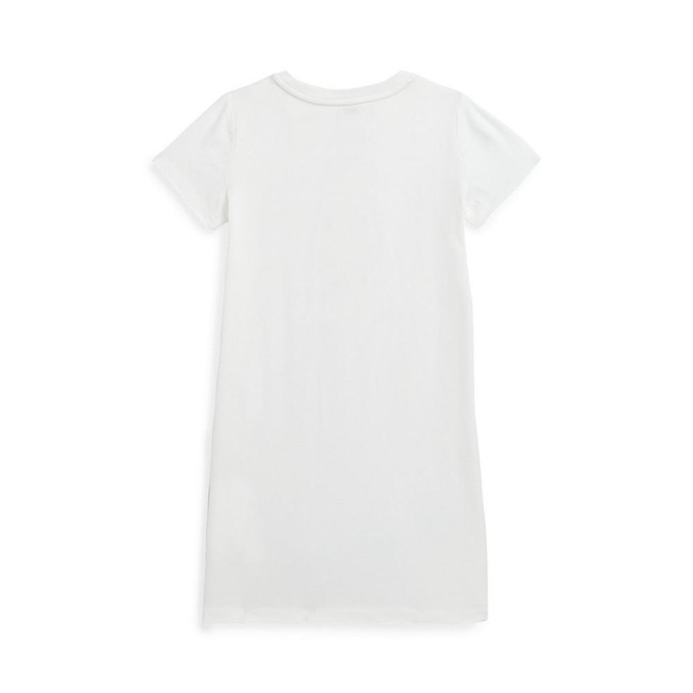 商品Ralph Lauren|Little Girls and Toddler Girls Short Sleeves Polo Bear T-shirt Dress,价格¥286,第4张图片详细描述