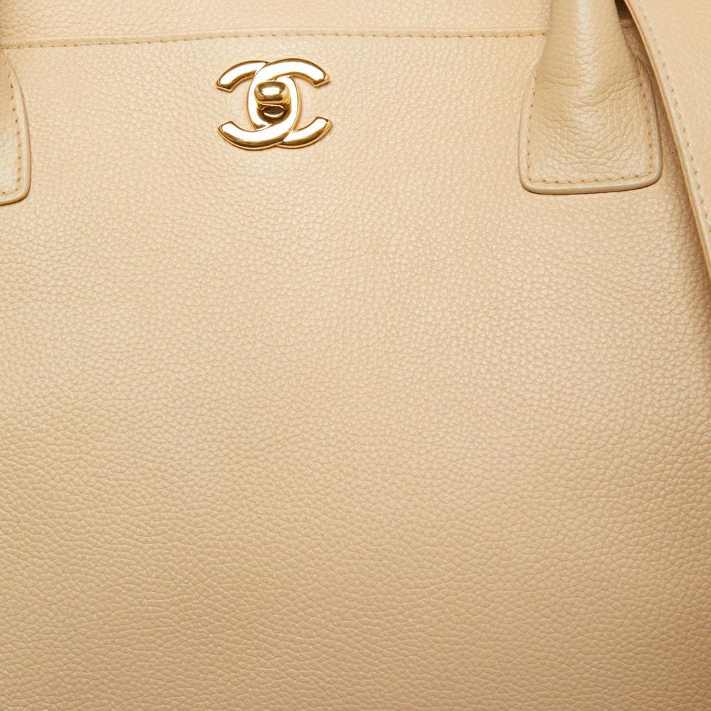 商品[二手商品] Chanel|Chanel Cream Leather Cerf Shopper Tote,价格¥13213,第7张图片详细描述