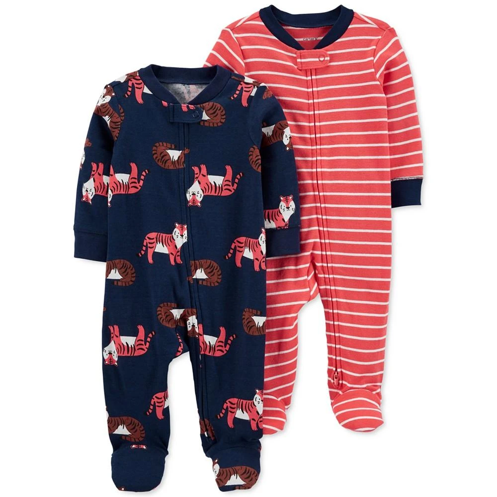 商品Carter's|Baby Boys Sleep and Plays Zip Up Footed Coveralls, Pack of 2,价格¥67,第1张图片