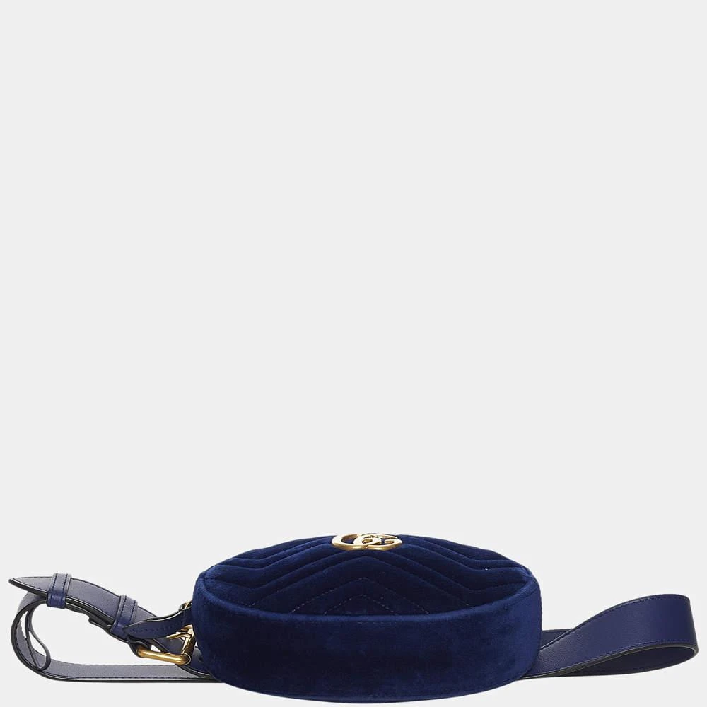 商品[二手商品] Gucci|Gucci Blue GG Marmont Matelasse Velvet Belt Bag,价格¥6351,第4张图片详细描述