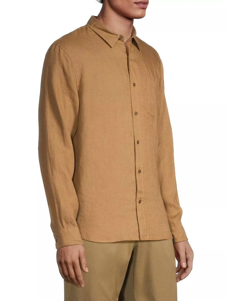 商品Vince|Linen Long-Sleeve Button-Up Shirt,价格¥844,第4张图片详细描述