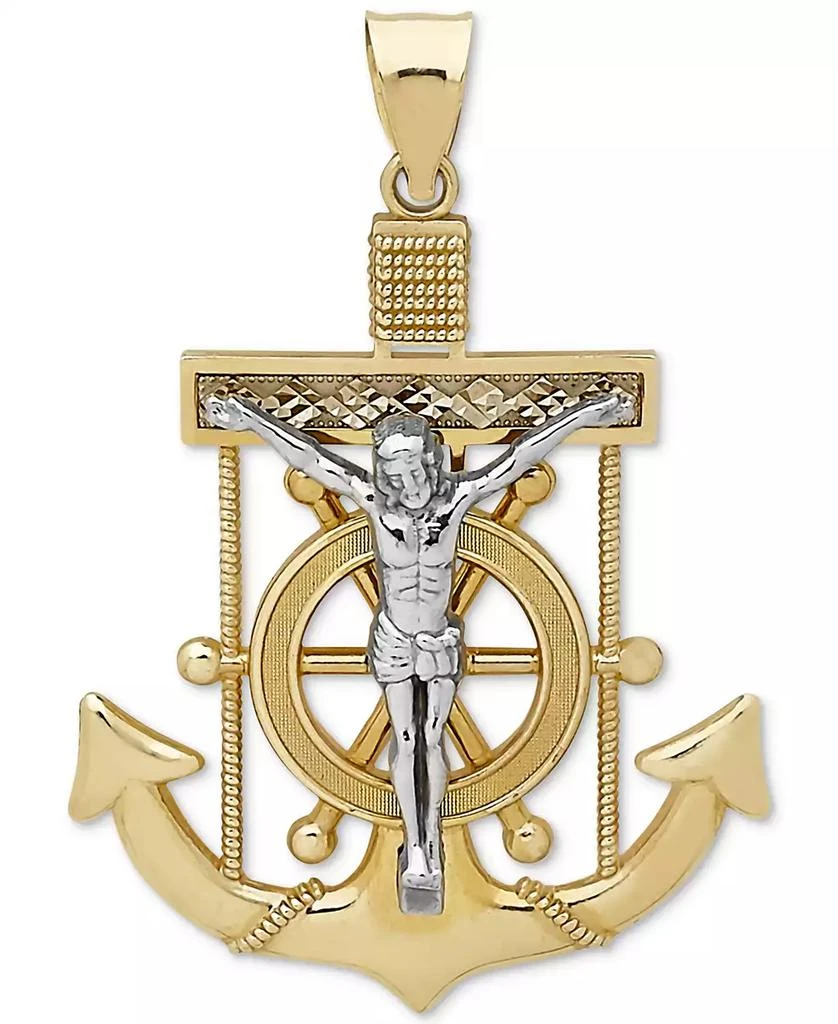 商品Macy's|Men's Mariner Cross Pendant in 14k Gold & White Gold,价格¥5004,第1张图片