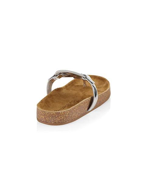 商品Tory Burch|Miller Cloud Metallic Leather Thong Sandals,价格¥1019,第5张图片详细描述