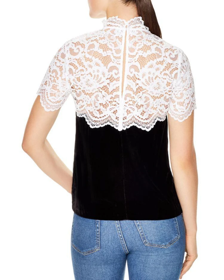 商品Sandro|Stone Mixed-Media Top,价格¥1203,第2张图片详细描述