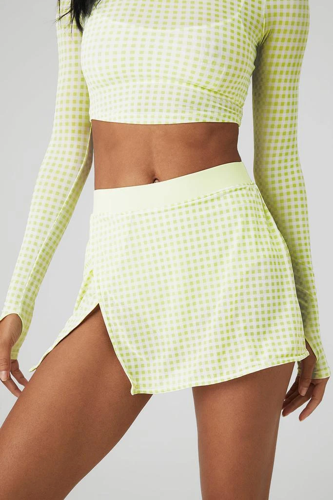 商品Alo|Mesh Gingham Skirt - Iced Green Tea,价格¥445,第4张图片详细描述
