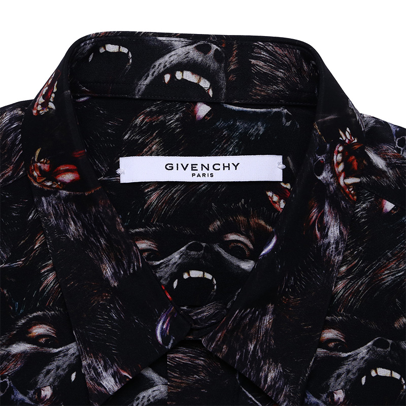Givenchy 纪梵希 黑色印花男士丝质衬衫 RC95A-Z222-001商品第4张图片规格展示