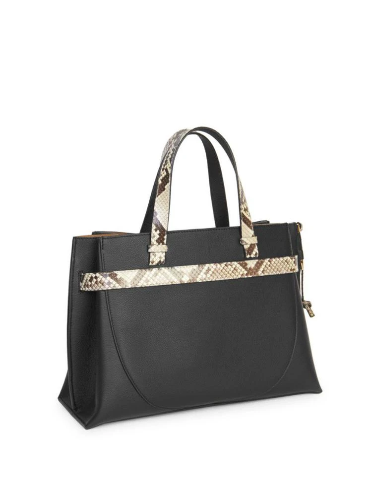 商品Loewe|Soft Grained Leather Gate Tote With Python Trim,价格¥26198,第4张图片详细描述