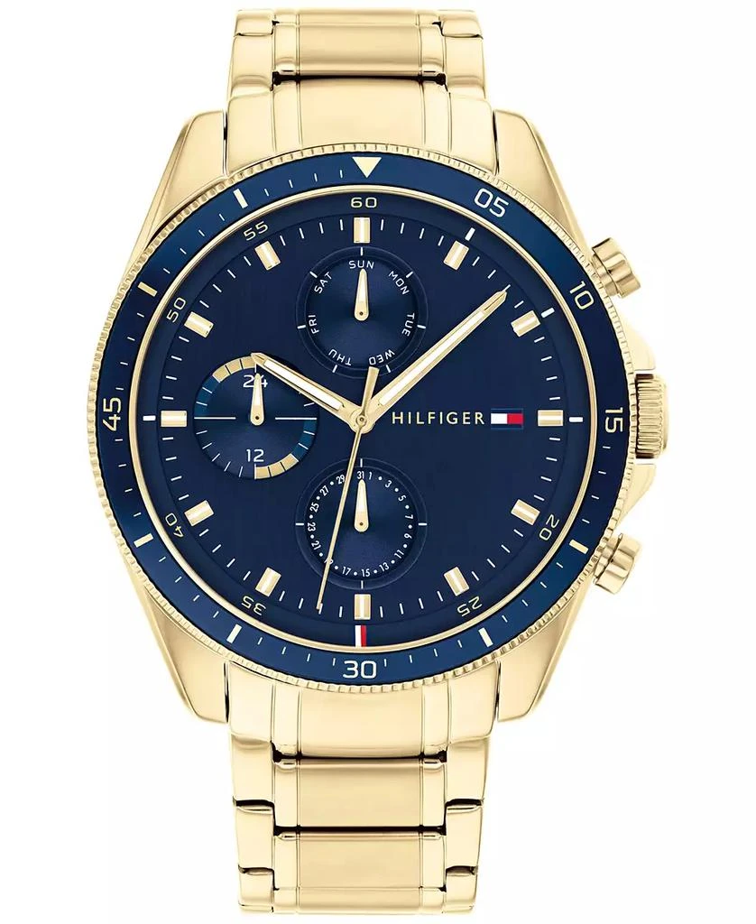 商品Tommy Hilfiger|Men's Chronograph Gold-Tone Bracelet Watch 44mm,价格¥956,第1张图片