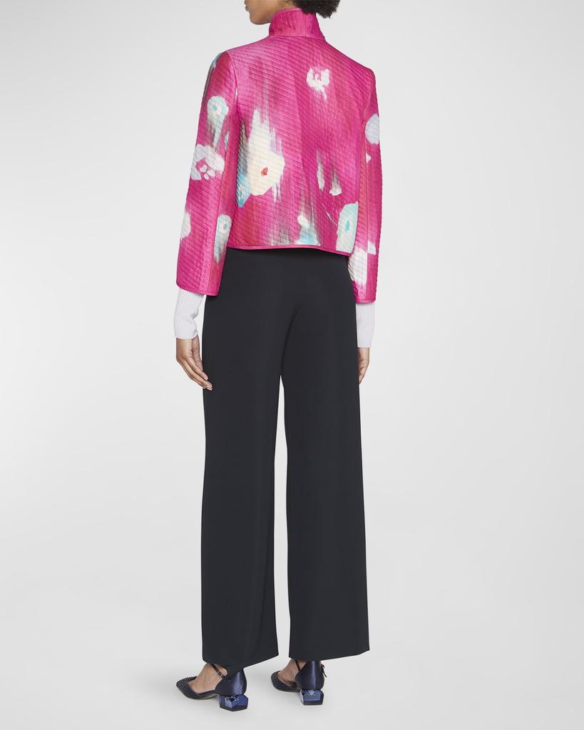 Silk Quilted Jacket w/ Floral Print商品第4张图片规格展示