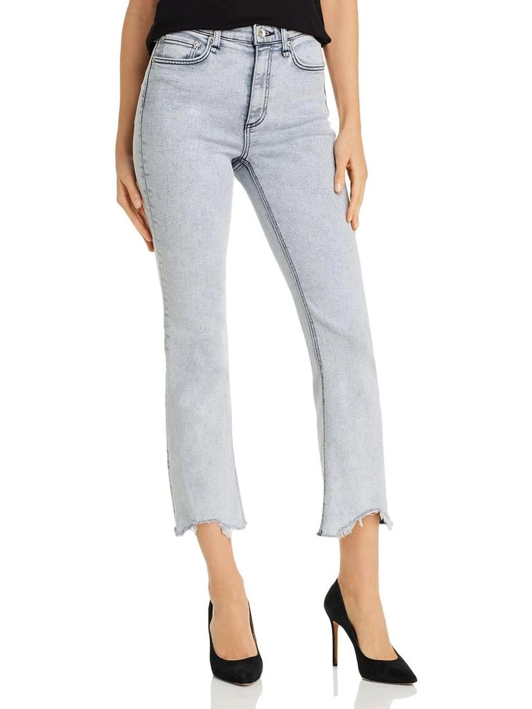 商品Rag & Bone|Nina Womens High Rise Frayed Hem Cropped Jeans,价格¥766,第1张图片