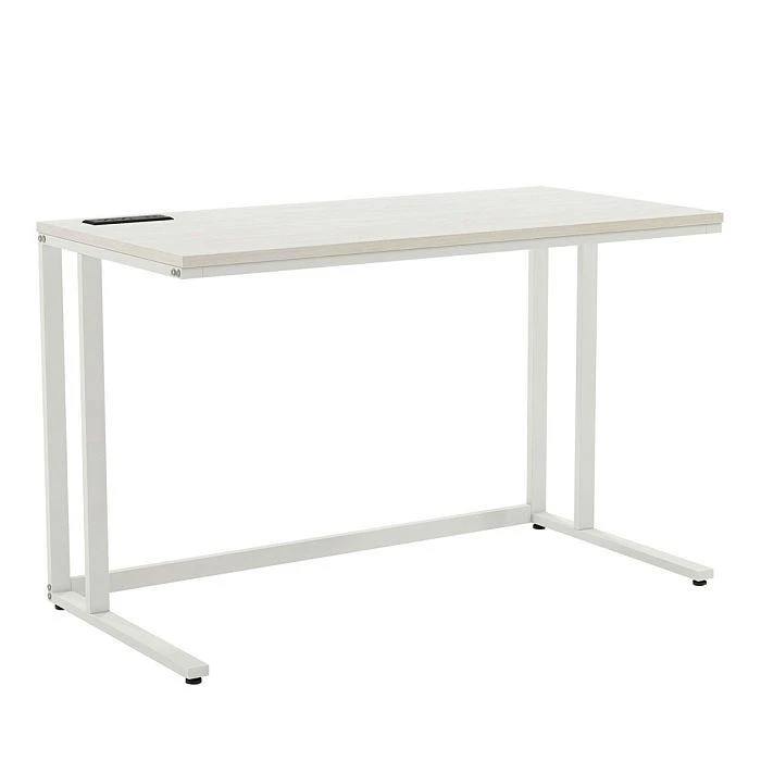 商品Sparrow & Wren|Wright Light Oak and White Writing Desk with USB Ports,价格¥3249,第1张图片