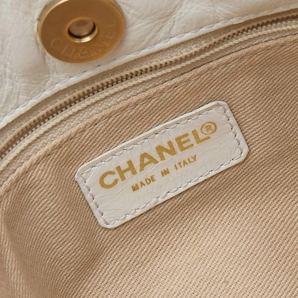 Chanel White/Khaki Canvas and Leather CC Olsen Shoulder Bag 商品