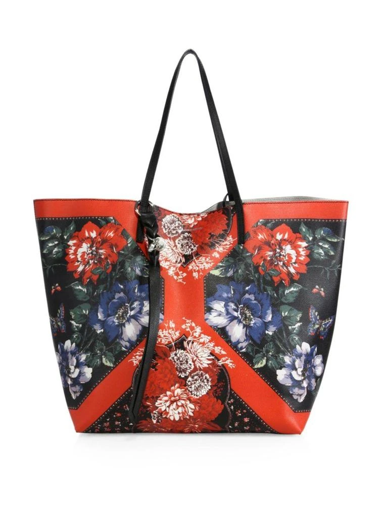 商品Alexander McQueen|Skull Floral-Print Leather Open Shopper,价格¥13609,第1张图片