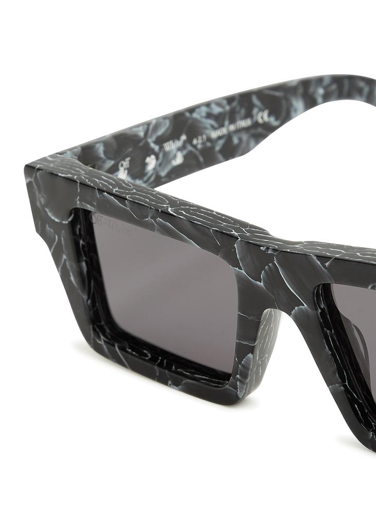 Nassau marbled rectangle-frame sunglasses商品第8张图片规格展示